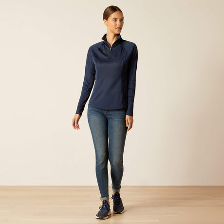 Ariat Women's Sunstopper 3.0 1/4 Zip Baselayer #colour_navy