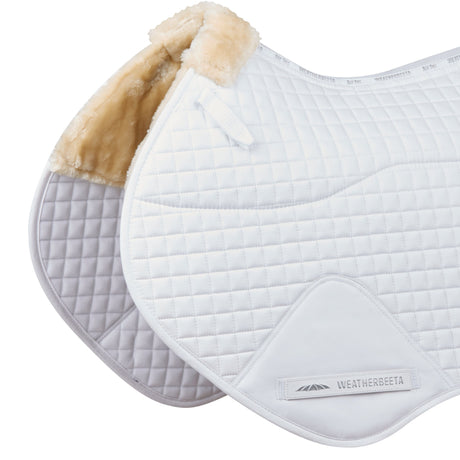 Weatherbeeta Prime Comfy Fleece Jump Shaped Saddle Pad #colour_white