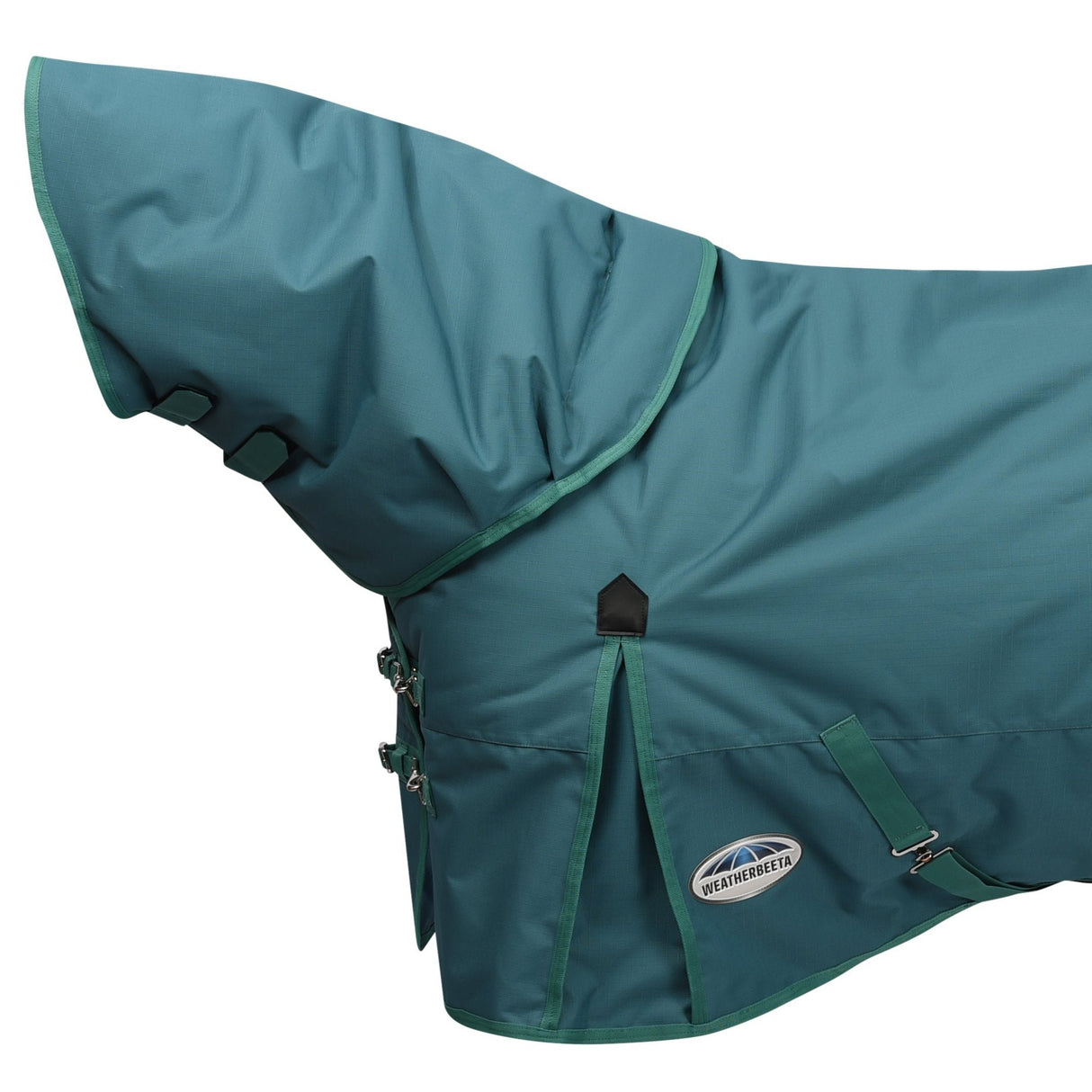 Weatherbeeta Green-Tec 1200D Detach-A-Neck Heavy Turnout Rug #colour_dragon-fly-blue-bottle-green