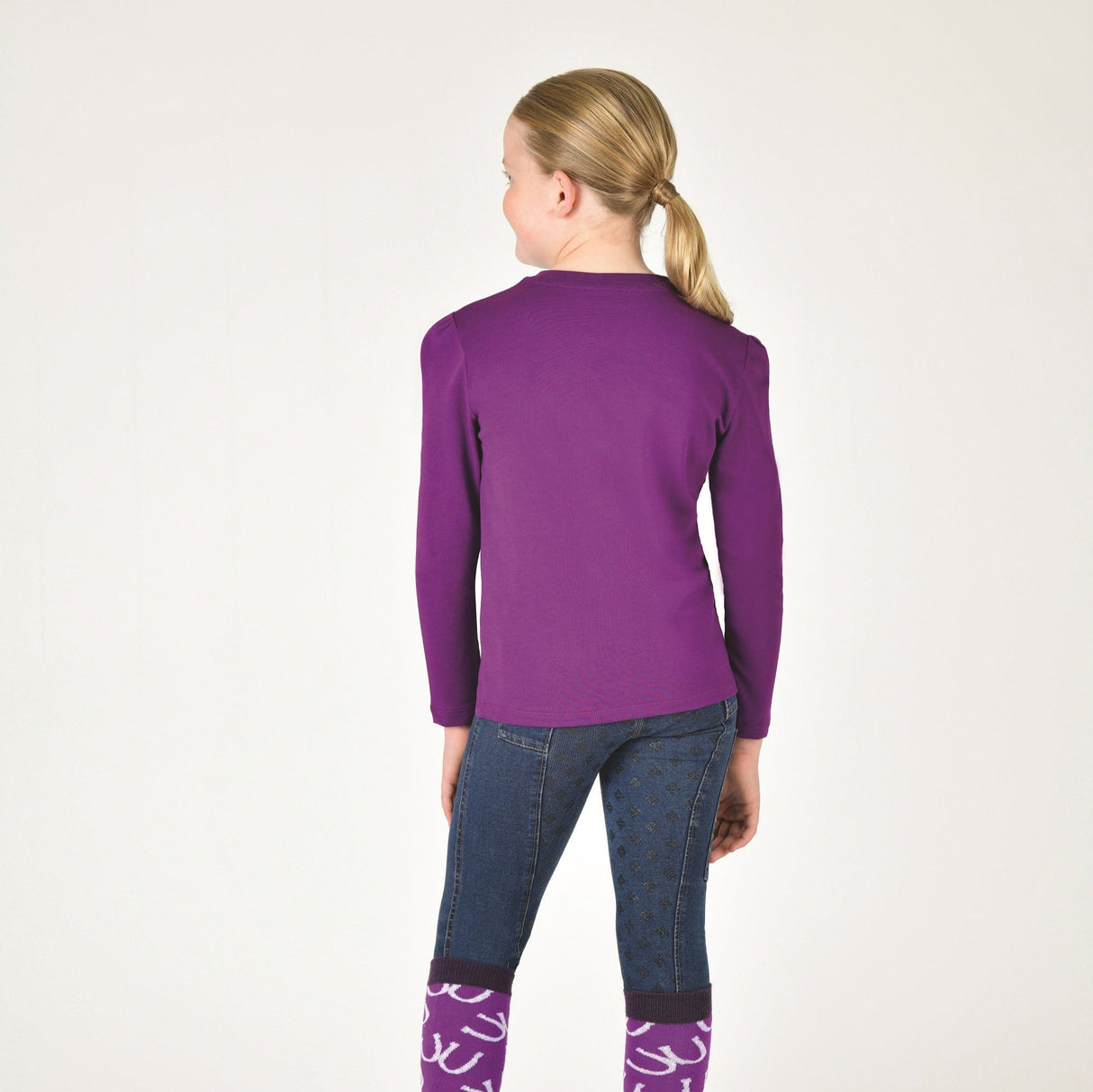 Dublin Kids Poppy Puff Sleeve Tee #colour_imperia-purple-winged-ponies