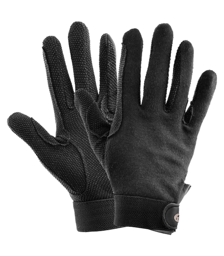 E.L.T Picot Adult Knit-Cotton Gloves #colour_black