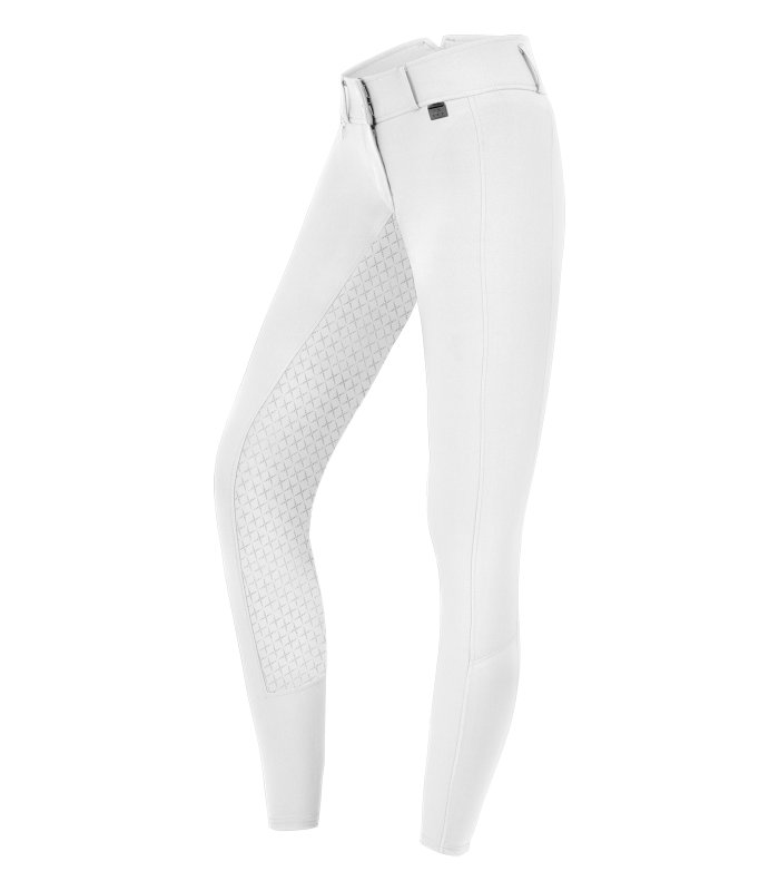 E.L.T Micro Ladies Sport Silicone High Waist Riding Breeches #colour_white