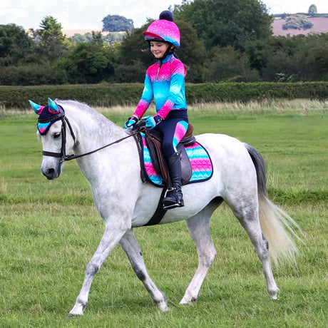 Dazzling Diamond Saddle Pad by Little Rider #colour_teal-pink