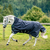 Horseware Ireland Rambo Wug Turnout Lite 0g #colour_navy-hunter-green-silver