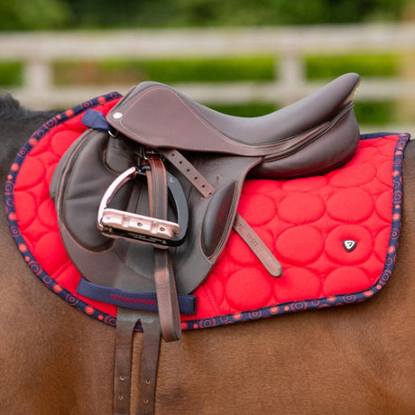 Hy Equestrian DynaMizs Ecliptic Close Contact Saddle Pad #colour_red-navy