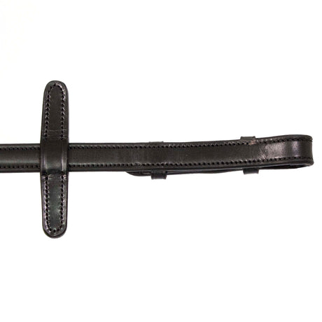 Henry James Calfskin Supergrip Reins With Stoppers #colour_black