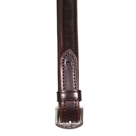 Henry James V-Grip Hybrid Rubber Reins With Leather Stoppers #colour_havana-brown