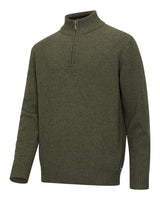 Hoggs of Fife Lothian II 1/4 Zip Pullover #colour_olive-marl