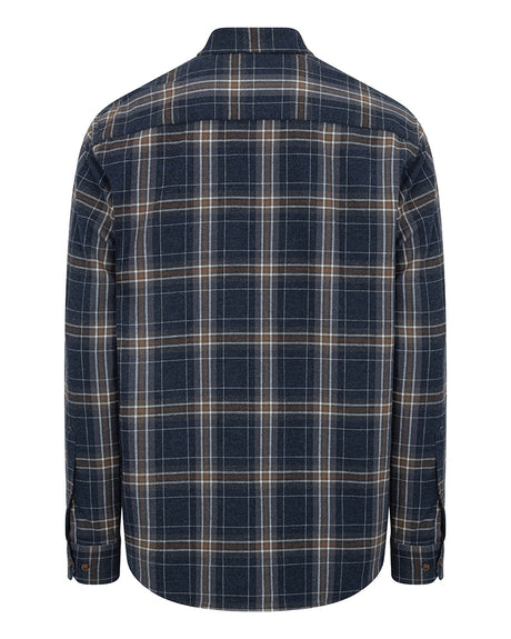 Hoggs of Fife Pitlessie Button Down Flannel Shirt #colour_blue-brown-white