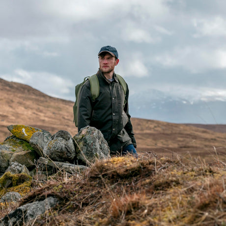 Hoggs of Fife Caledonia Men's Wax Jacket #colour_antique-olive