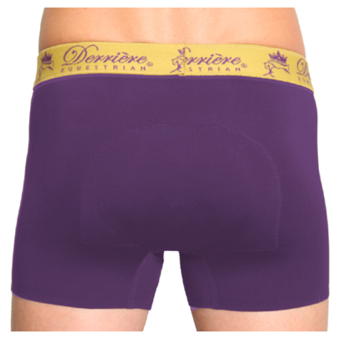 Derriere Equestrian Performance Padded Shorty Male #colour_purple