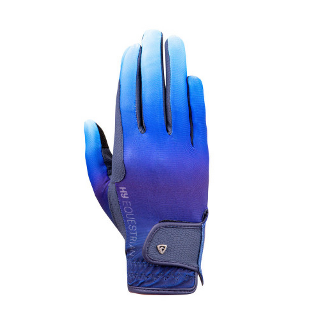 Hy Equestrian Ombre Children's Riding Gloves#colour_navy-ocean