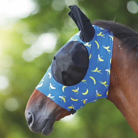 Shires Fruit Print Stretch Fly Mask #colour_banana