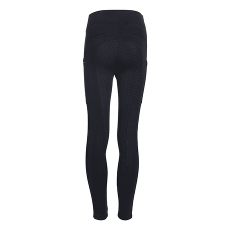 HKM Mesh Style Silicone Full Seat Riding Leggings #colour_black